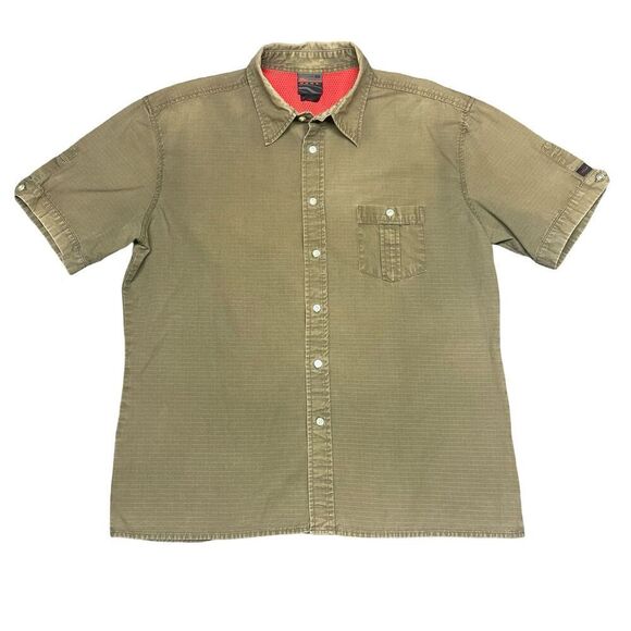 VTG Vans Off the Wall Short Sleeve Button Shirt Men's L Brown Skateboarding Y2K - Picture 1 of 7
